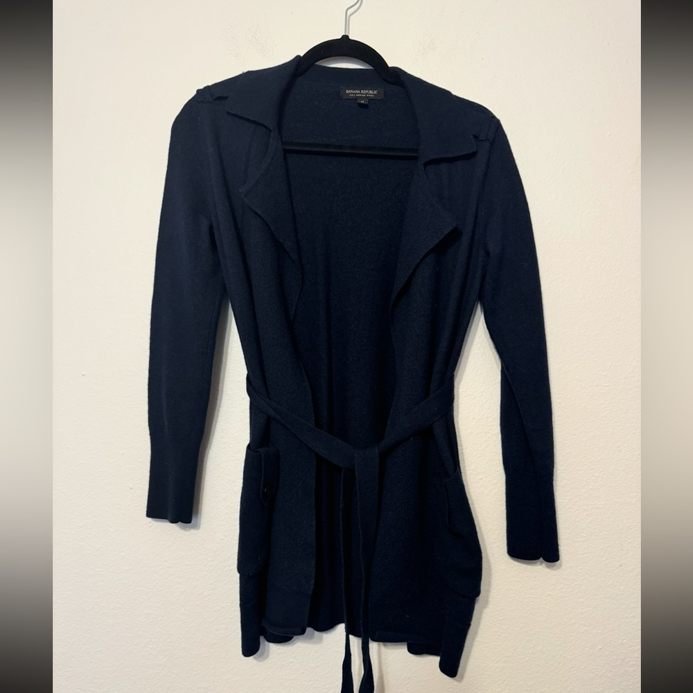 Banana Republic Open Front Cardigan 100% Wool Size Medium